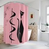 Pink Starburst Boomerang Atomic Cat Mod Retro Shower Curtain for a Vintage-Inspired Bathroom