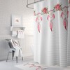 Pink and Gray Boho Dreamcatcher Shower Curtain with Optional Towels and Bath Mat.