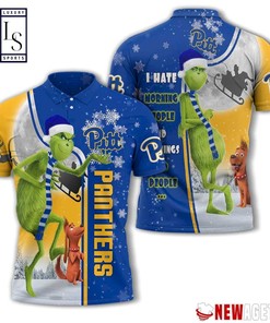 Pittsburgh Panthers Grinch Steals Christmas with Personalized 3D Polo Shirt