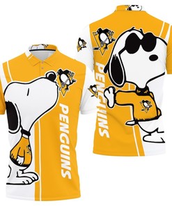 Pittsburgh Penguins Snoopy Lover 3D All Over Print Polo Shirt with Breathable Fabric for NHL Fans