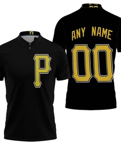 Pittsburgh Pirates Black 2019 Majestic Custom Polo Shirt with Team Logo