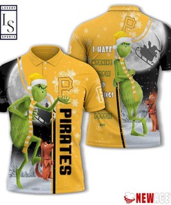 Pittsburgh Pirates Grinch Steals Christmas with 3D Polo Shirts for Men