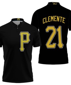Pittsburgh Pirates Majestic Custom Polo Shirt: Roberto Clemente #21, A Tribute to MLB Great Player