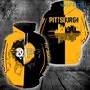 Pittsburgh Skyline Heartbeat - Steelers All Over Print Hoodie