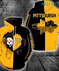 Pittsburgh Skyline Heartbeat - Steelers All Over Print Hoodie