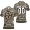 Pittsburgh Steelers Camouflage Pattern 3D Personalized Polo Shirt with All Over Print Design