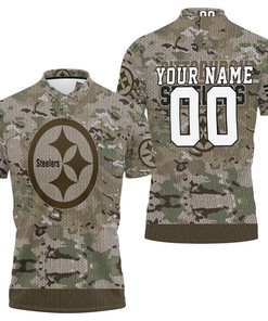 Pittsburgh Steelers Camouflage Pattern 3D Personalized Polo Shirt with All Over Print Design