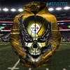 Pittsburgh Steelers Chained Skull Acrisure Stadium All Over Print Hoodie