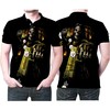 Pittsburgh Steelers Fans: Death God Holds the Steelers Pistol 3D All Over Print Polo Shirt