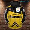Pittsburgh Steelers Full-Zip Hoodie 3D Color Block NFL Logo for Fans