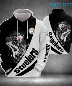 Pittsburgh Steelers Grenade Skull Logo All Over Print 3D Hoodie