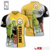 Pittsburgh Steelers Grinch Steals Christmas with Breathable Fabric Polo Shirt