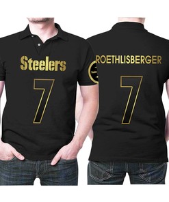 Pittsburgh Steelers Polo Shirt with Ben Roethlisberger 7 and American Football Design