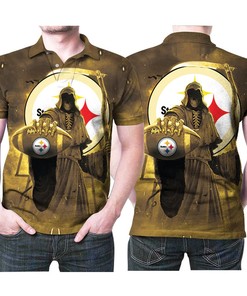 Pittsburgh Steelers Polo Shirt with NFL Logo: Death God Design