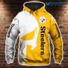 Pittsburgh Steelers Punisher Skull All Over Print Hoodie in White and Yellow