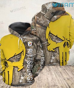 Pittsburgh Steelers Punisher Skull Logo All Over Print Hoodie