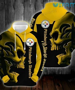 Pittsburgh Steelers Skull Open Mouth All Over Print Hoodie