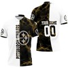 Pittsburgh Steelers Yellow 3D All Over Print Polo Shirt for Fans with Breathable Fabric