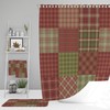 Plaid Autumn Shower Curtain, Optional Bath Mats and Towels for Rustic Bathroom Decor with Restroom Shower Curtains
