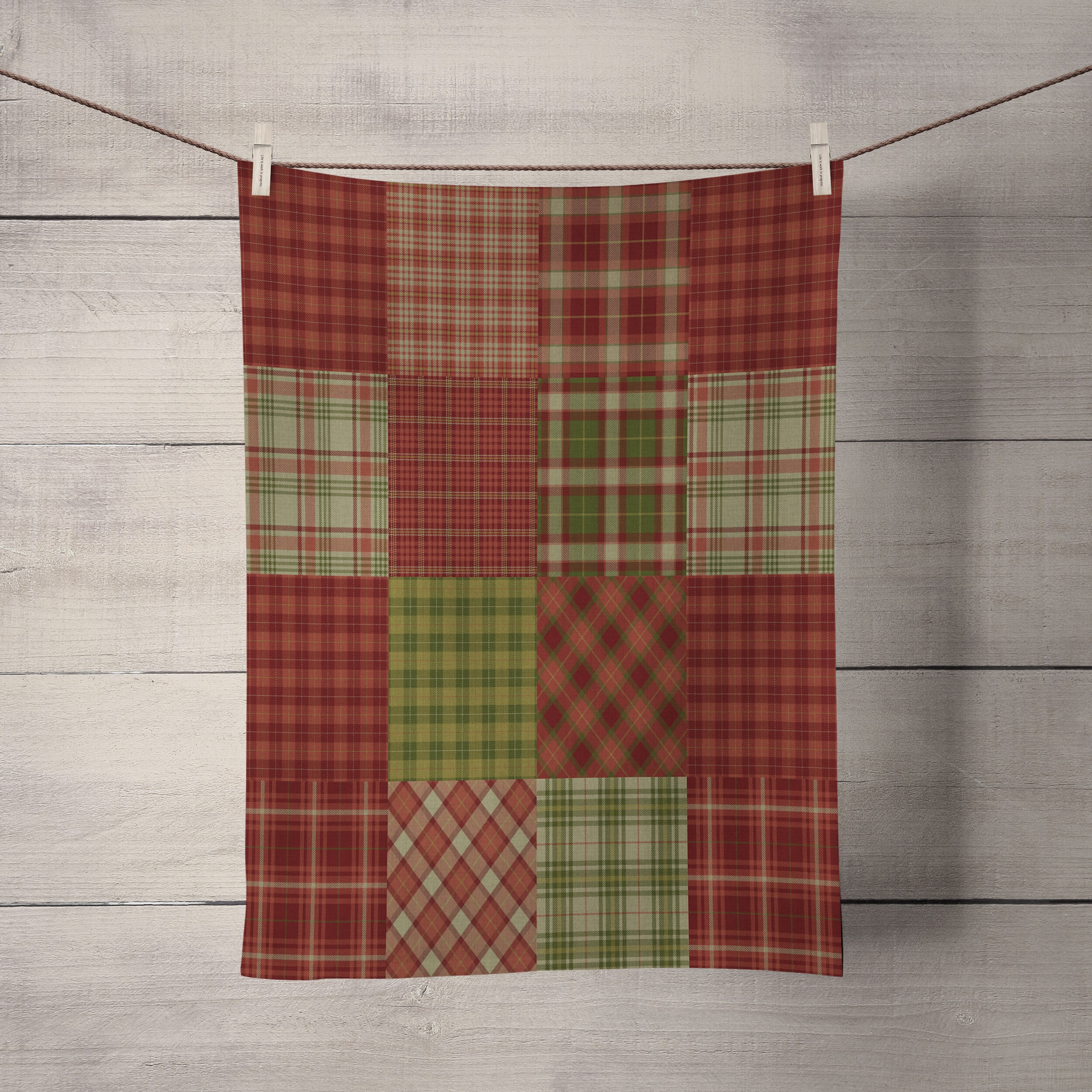 Plaid Autumn Shower Curtain, Optional Bath Mats and Towels for Rustic Bathroom Decor with Restroom Shower Curtains - Image 3