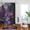 Plum Garden Floral Shower Curtain Set with Optional Bathroom Accessories