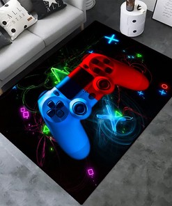 Polyester Game Room Carpets for Non-Slip Sofa Floor Decor - Video Games Mat Home Decoration for Gamer Boys