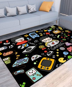 Polyester Mat T-Shirt, Hoodie, Sweatshirt: Game Rug Teen Boys Carpet with Game Controller Decoration