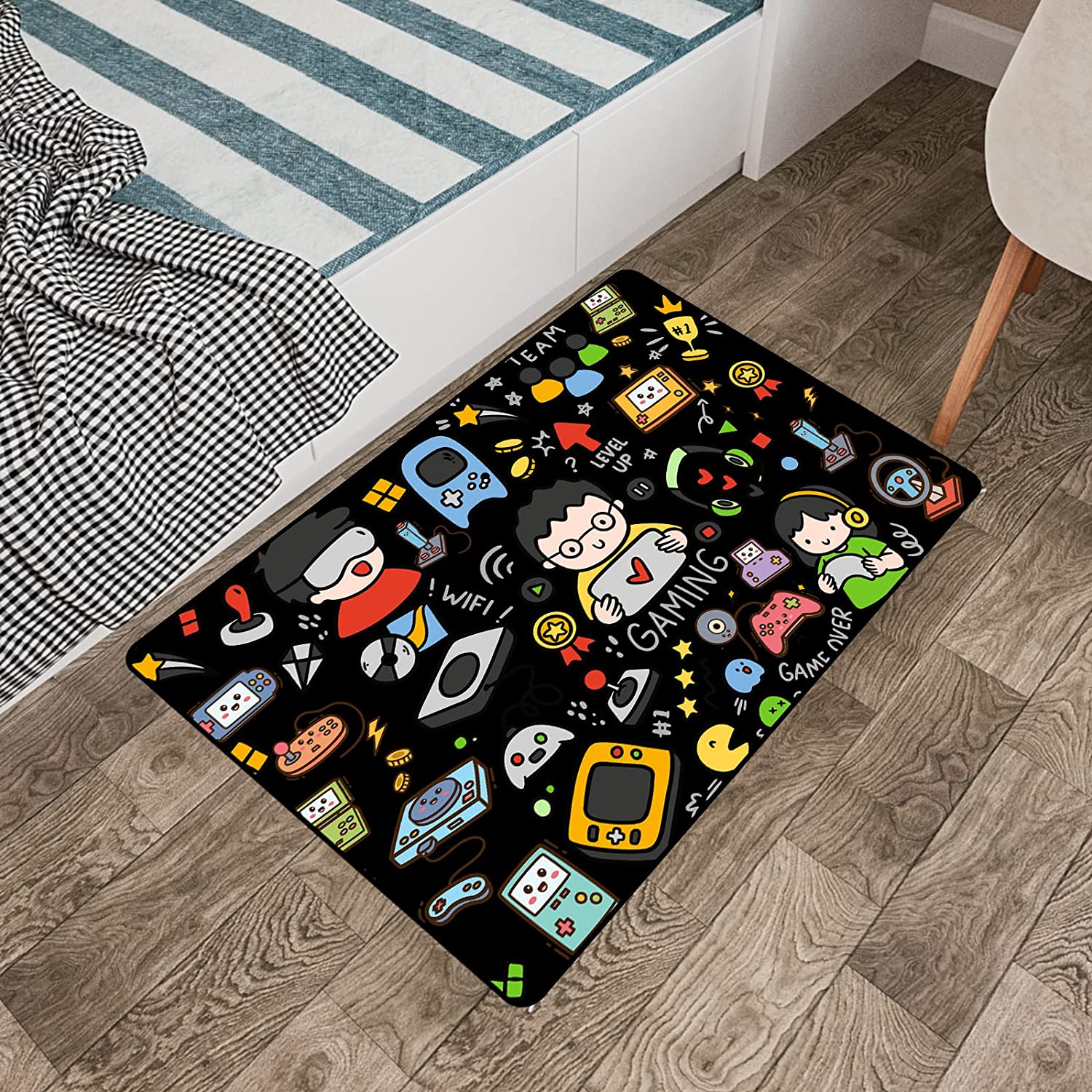 Polyester Mat T-Shirt, Hoodie, Sweatshirt: Game Rug Teen Boys Carpet with Game Controller Decoration - Image 2