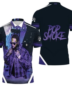 Pop Smoke Glitter Street Rap Hip Hop Night Moon 3D All Over Print Polo Shirt with 3D Design
