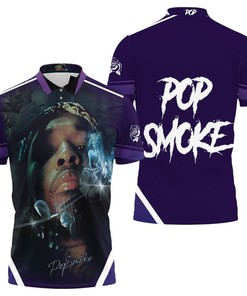Pop Smoke Shoot for the Stars Aim for the Moon Rose Symbol 3D All Over Print Polo Shirt with 3D Printed Design