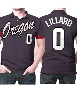 Portland Trail Blazers Damian Lillard 0 Nba Basketball Team 2020 City Edition Black Jersey Style Polo Shirt
