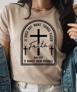 Possible through Faith Luke Tee - Christian Inspirational T-Shirt