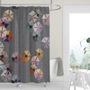 Premium FABRIC SHOWER CURTAIN | Neutral Gray + Multi-Color Geometric Minimalist Cutouts Linen Print shower curtains