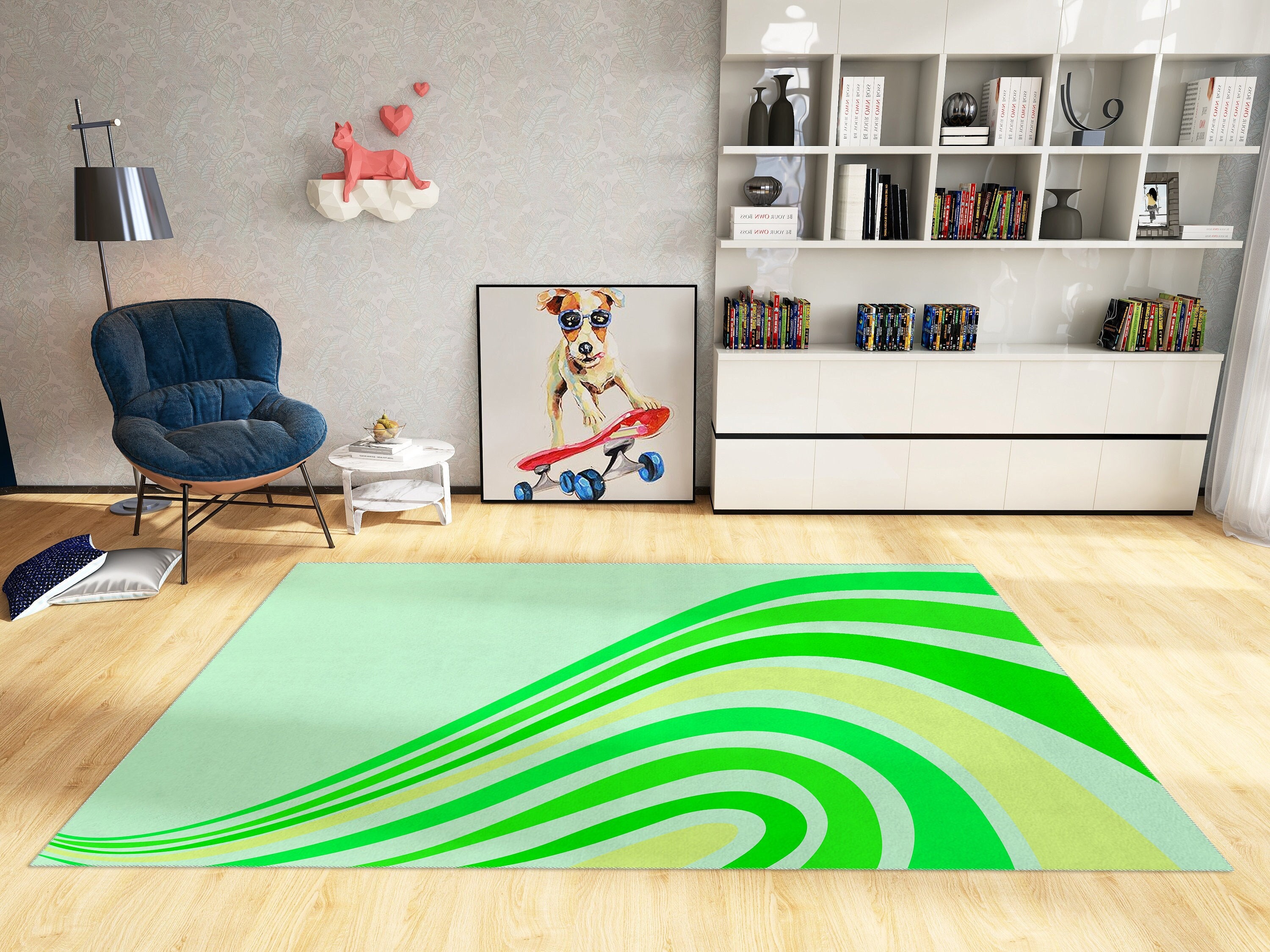Preppy Rug with Customizable Text for Stylish Living Room or Bedroom Decoration - Image 2