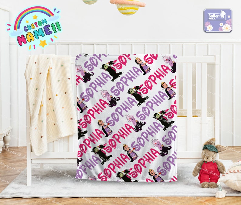 Princess Characters Custom Name Blanket - Perfect Gift for Kids - Image 2