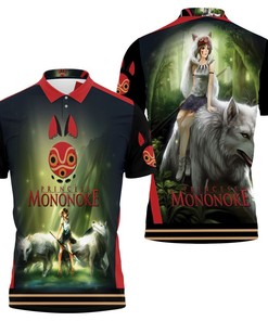 Princess Mononoke Moro-no-kimi Mother Of Wolf Fighting 3D All Over Print Polo Shirt with 3D Design