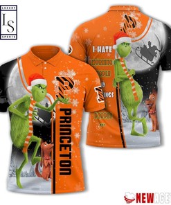 Princeton Tigers Grinch Steals Christmas with All Over Print Polo Shirt