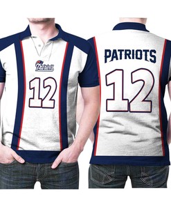 Printed Gift for Tom Brady Fan with All Over Print Polo Shirt featuring 3D Printed Legend Football