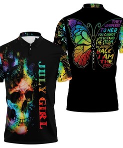 Proudly Display Your July Girl Status on Polo Shirt with All Over Print Design and withstanding whispers
