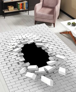 Psychedelic 3D Optical Illusion Area Rug - Soft Modern Home Decoration - Living Room Carpet with 3D Vortex Illusion