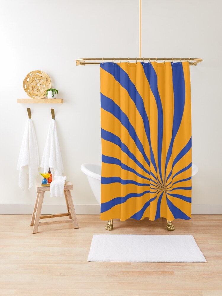 Psychedelic 70s Vintage Boho Shower Curtain - Featuring Trippy and Eco-Friendly Design - Waterproof and Includes Hooks! - Image 2