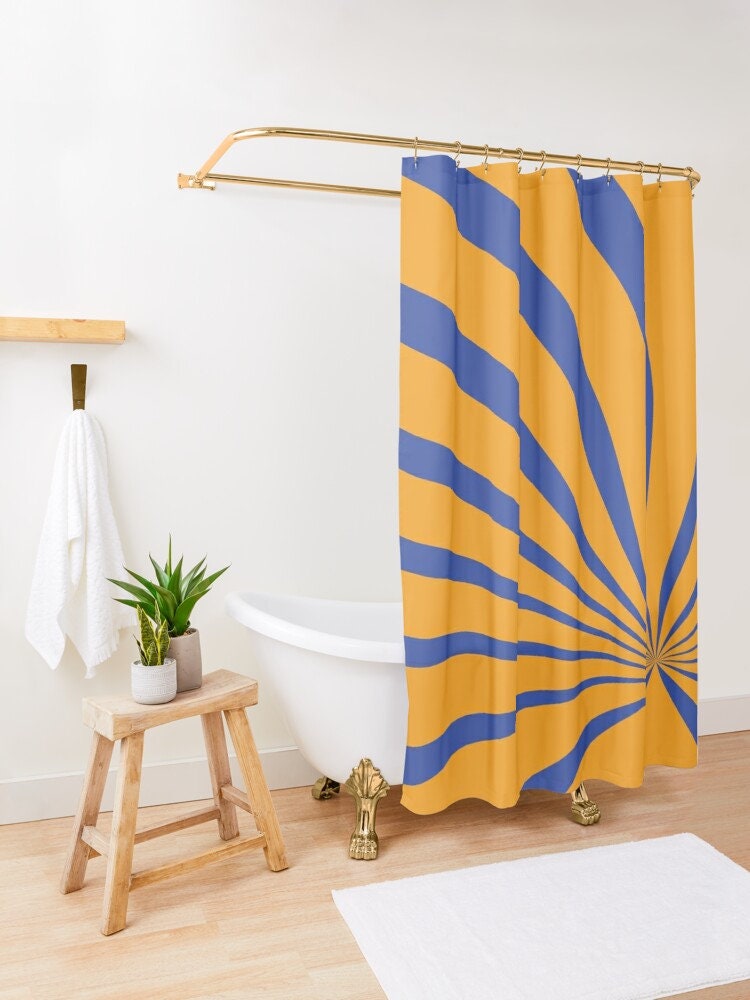 Psychedelic 70s Vintage Boho Shower Curtain - Featuring Trippy and Eco-Friendly Design - Waterproof and Includes Hooks! - Image 3