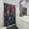 Psychedelic Glowing Mushrooms Shower Curtain | Mid Century Modern Gothic Style Unique Shower Curtains