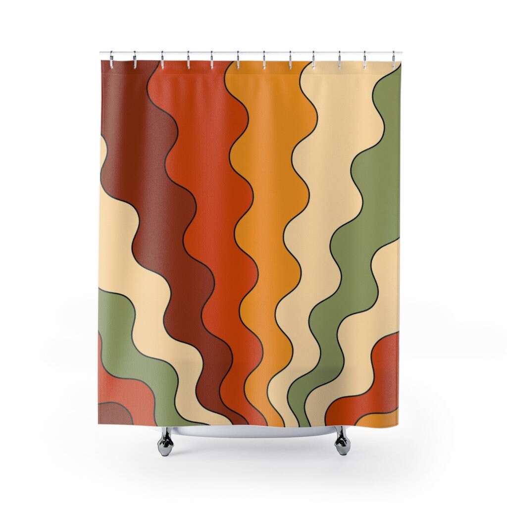 Psychedelic Hippie Shower Curtain, Groovy 60s 70s Bathroom Decor, Retro Tub Accessory - Image 2