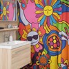 Psychedelic Hippie Shower Curtain, Retro Bathroom Decor, Groovy Tub Accessory