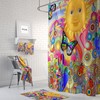 Psychedelic Sunshine Shower Curtain, Boho Hippie Bathroom Decor, Colorful Abstract Bath Print