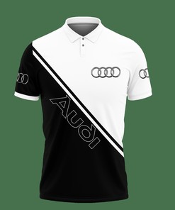 Pure and Simple in White: 3D Printed Audi Pvt-Lt Polo Shirt Ver 2 with Personalized 3D Polo Shirt