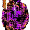 Purple Blackout Rave Glitch Unisex All Over Print 3D Hoodie with Rave Print