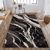 Purple Blue Gold Marble Texture Area Rug - Non-Slip Soft and Comfortable Thick Rug
