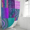 Purple Boho Shower Curtain with Unique Print Design